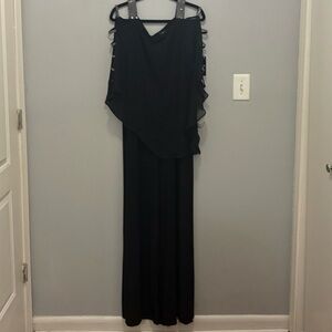 Elegant Black open sleeves with stones jumpsuit